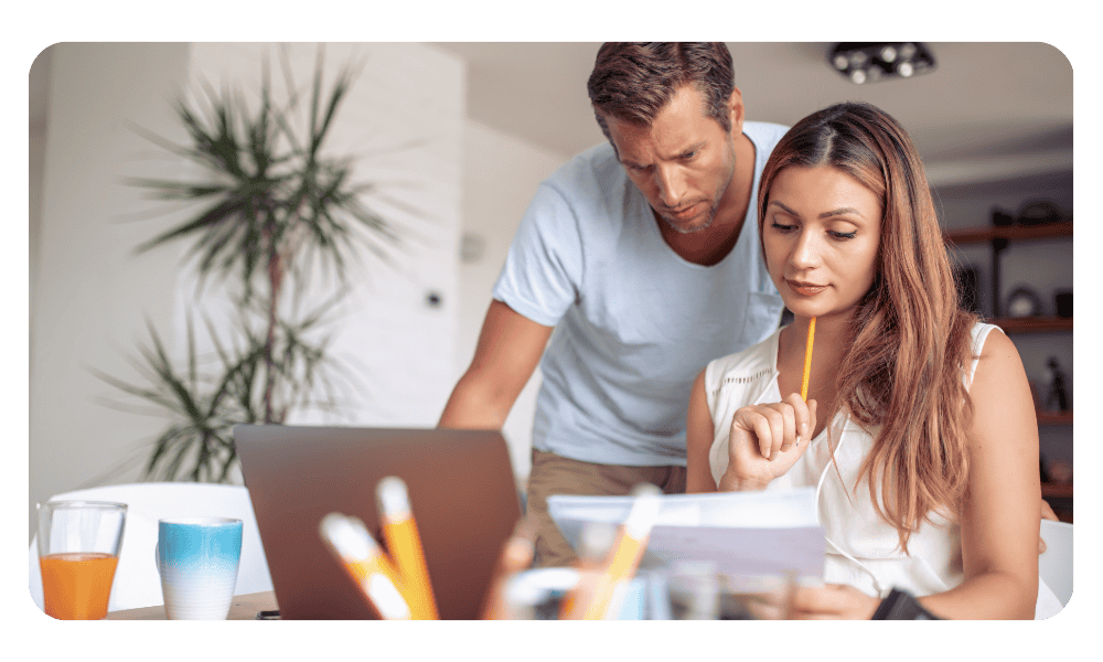 Couple preparing to do taxes
